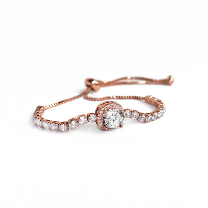 Diamond Halo Adjustable Bracelet