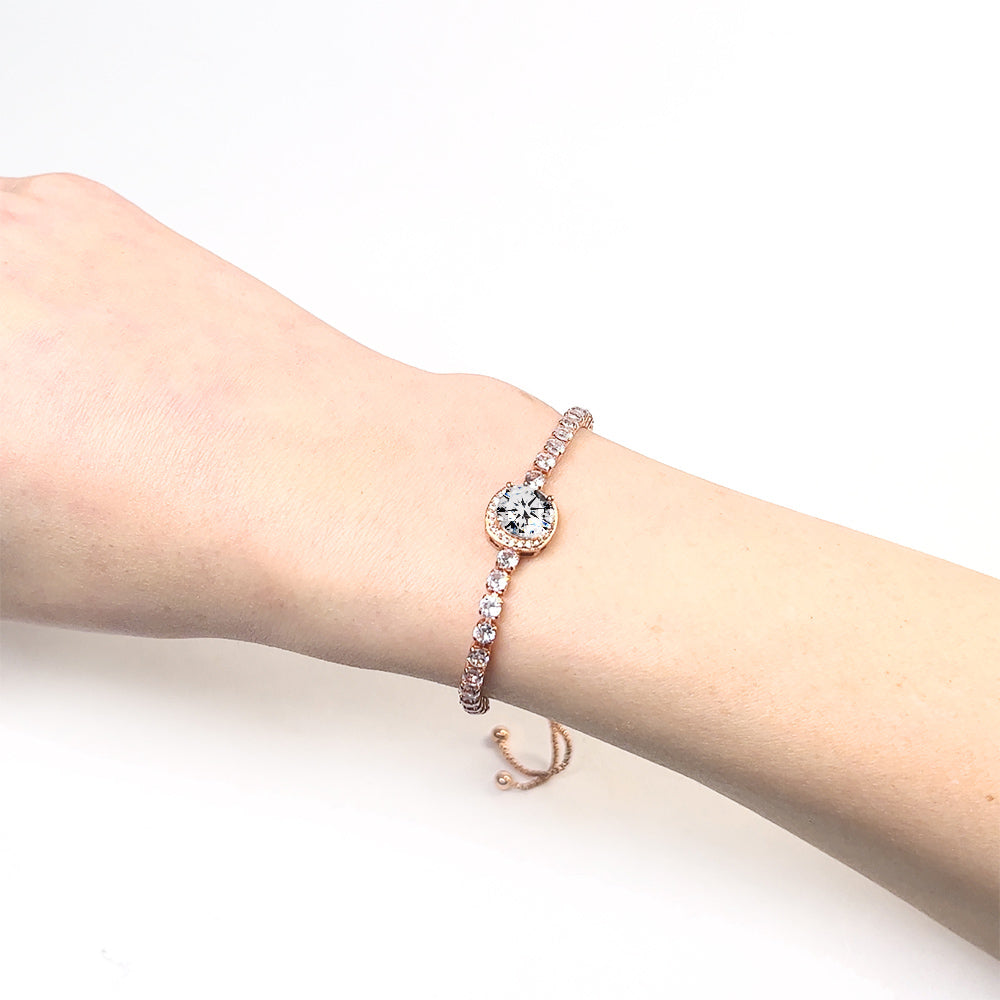 Diamond Halo Adjustable Bracelet