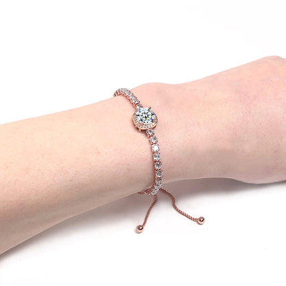 Diamond Halo Adjustable Bracelet