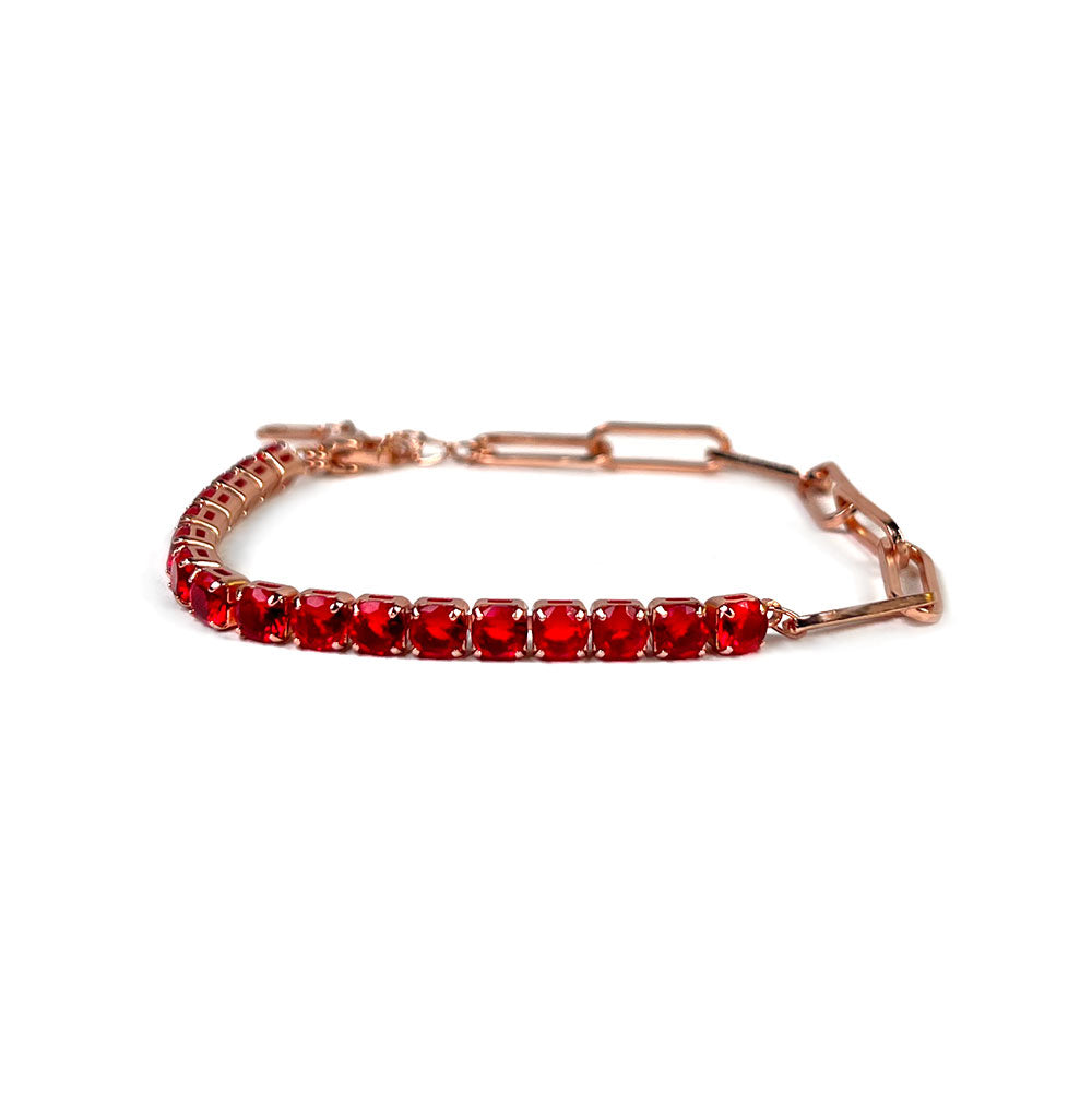 Ruby Rose Gold Link Bracelet