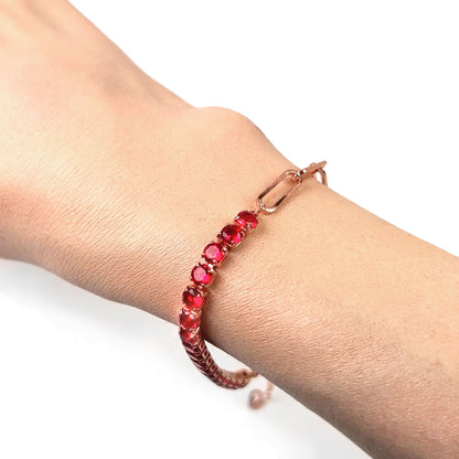 Ruby Rose Gold Link Bracelet