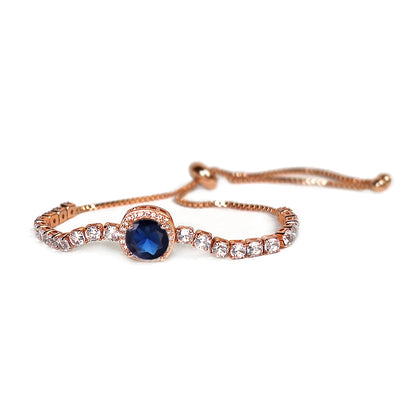 Sapphire Halo Adjustable Bracelet