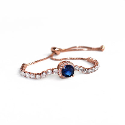 Sapphire Halo Adjustable Bracelet