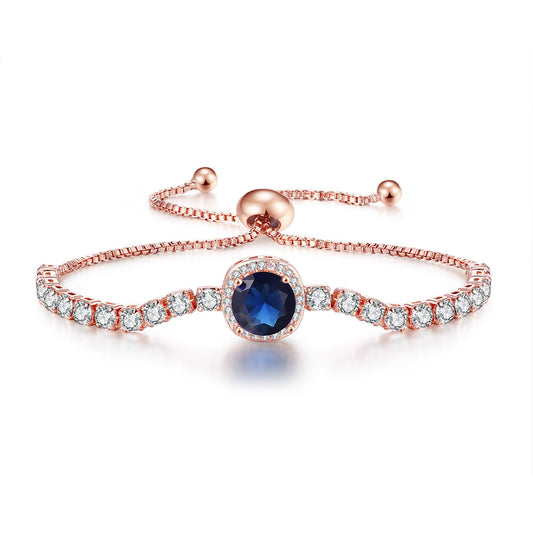 Sapphire Halo Adjustable Bracelet