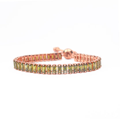 August Peridot Rose Gold Bracelet