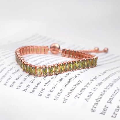 August Peridot Rose Gold Bracelet