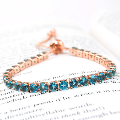 Rose Gold Aquamarine Bracelet