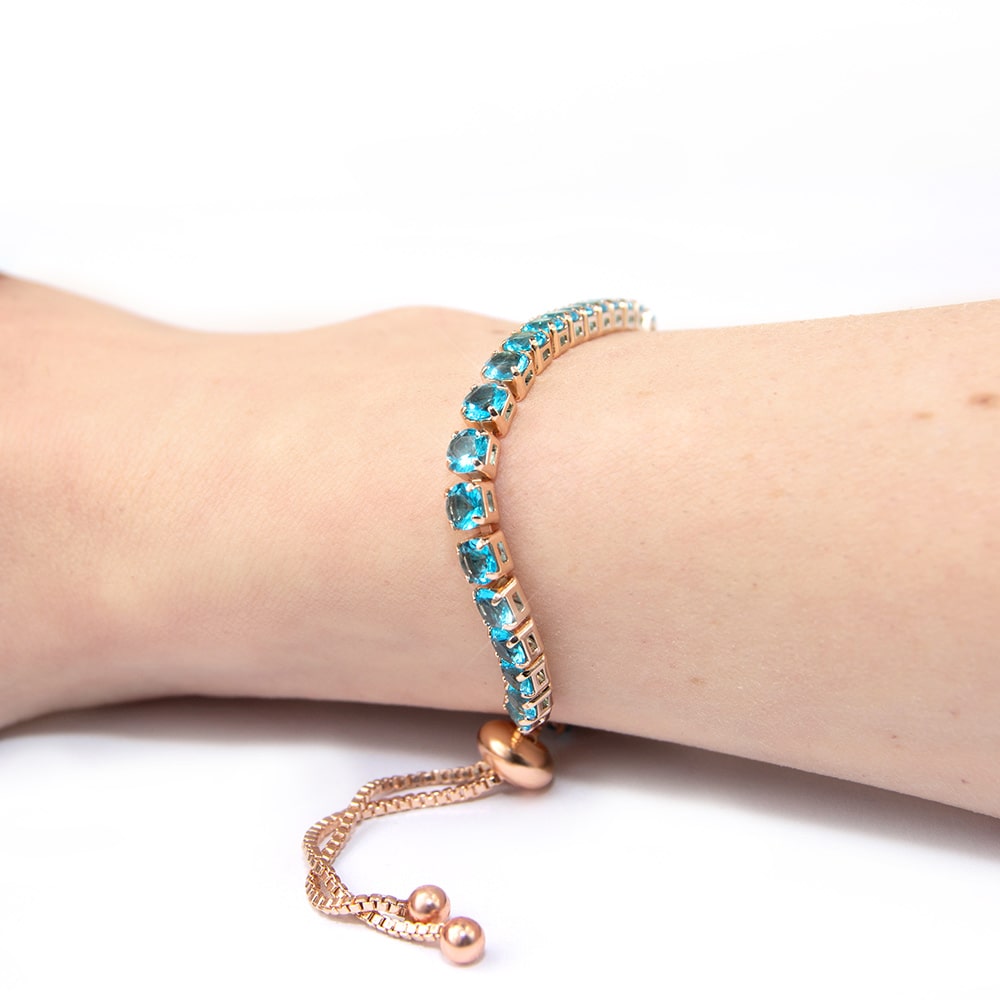 Rose Gold Aquamarine Bracelet