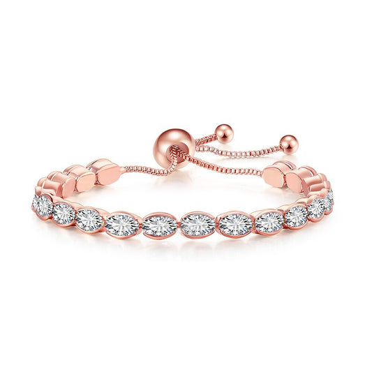 Rose Gold Oval Cut Bracelet