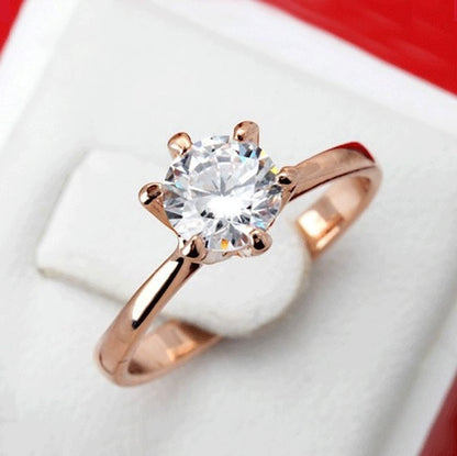 Luxury Rose Gold Solitaire Ring