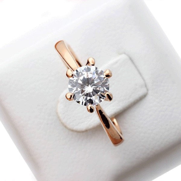 Luxury Rose Gold Solitaire Ring