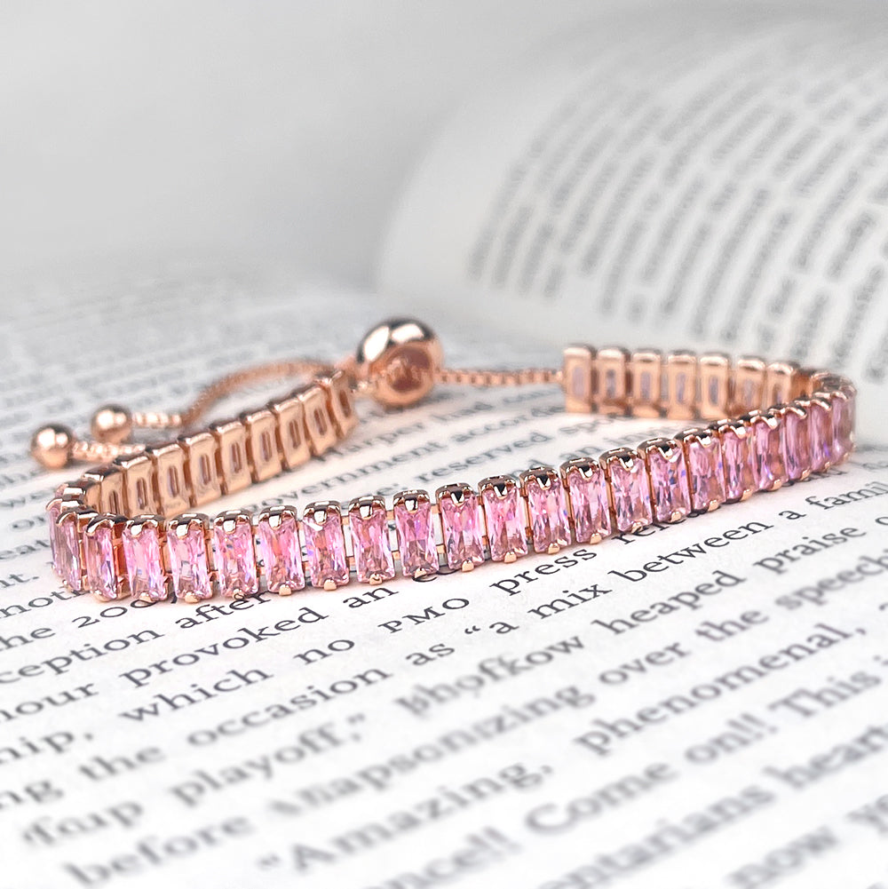 October Pink Tourmaline Rose Gold Bracelet