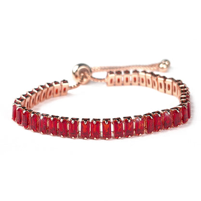 January Garnet Rose Gold Bracelet