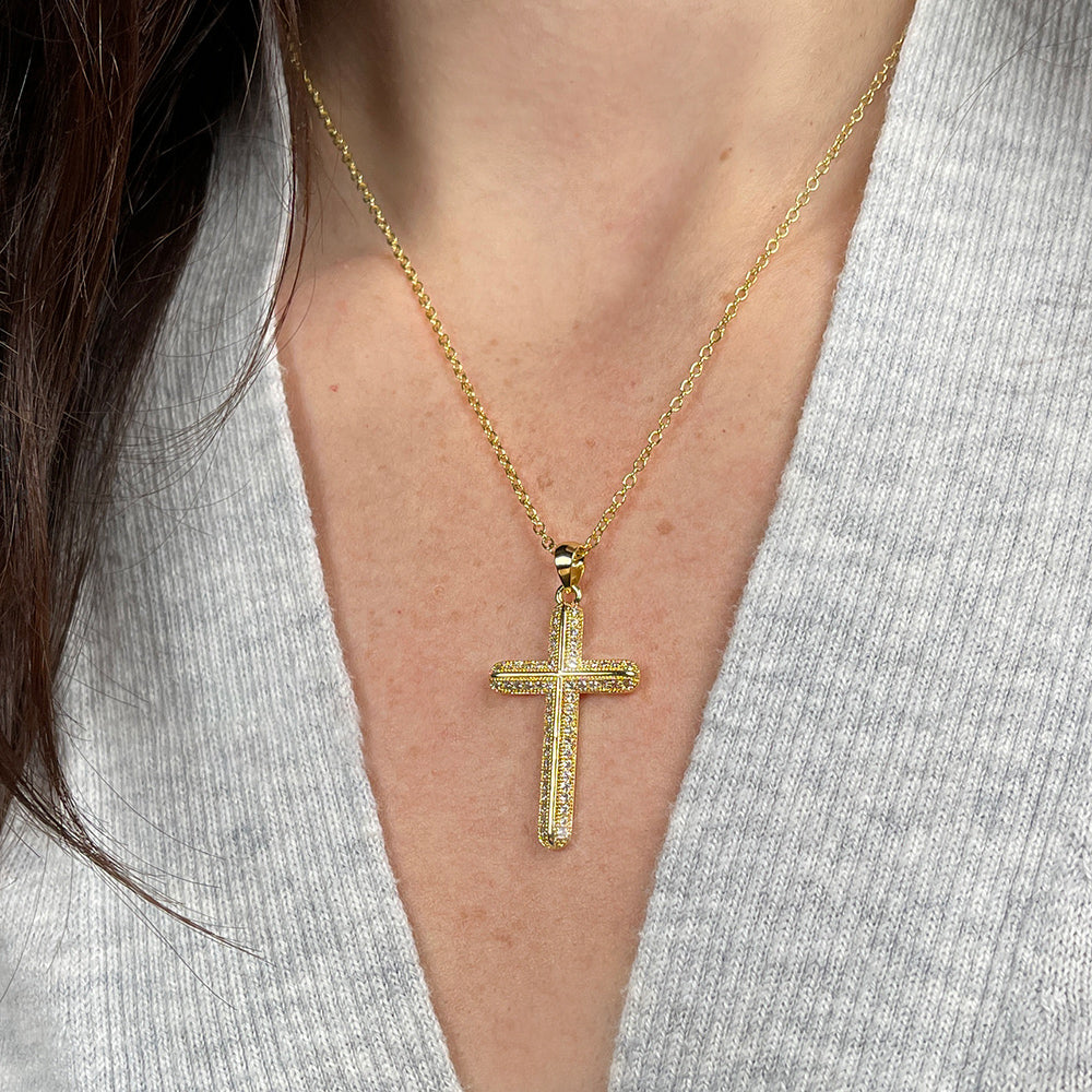 Traditional Gold Cross Necklace