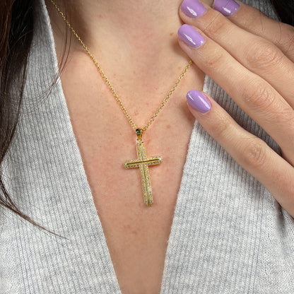 Traditional Gold Cross Necklace