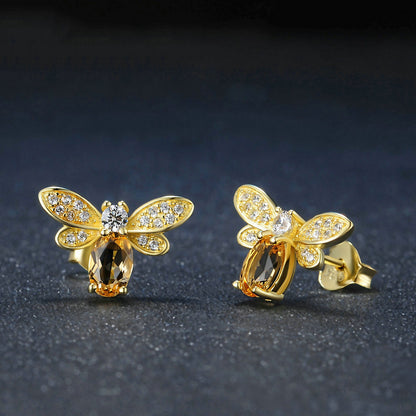 Citrine Bubble Bee Earrings