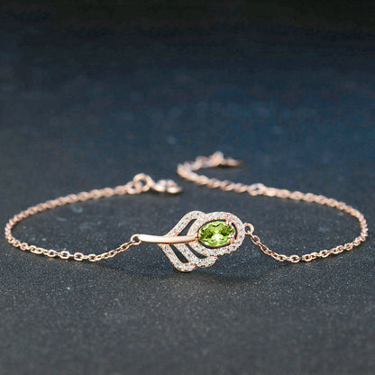 Peridot Leaf Bracelet