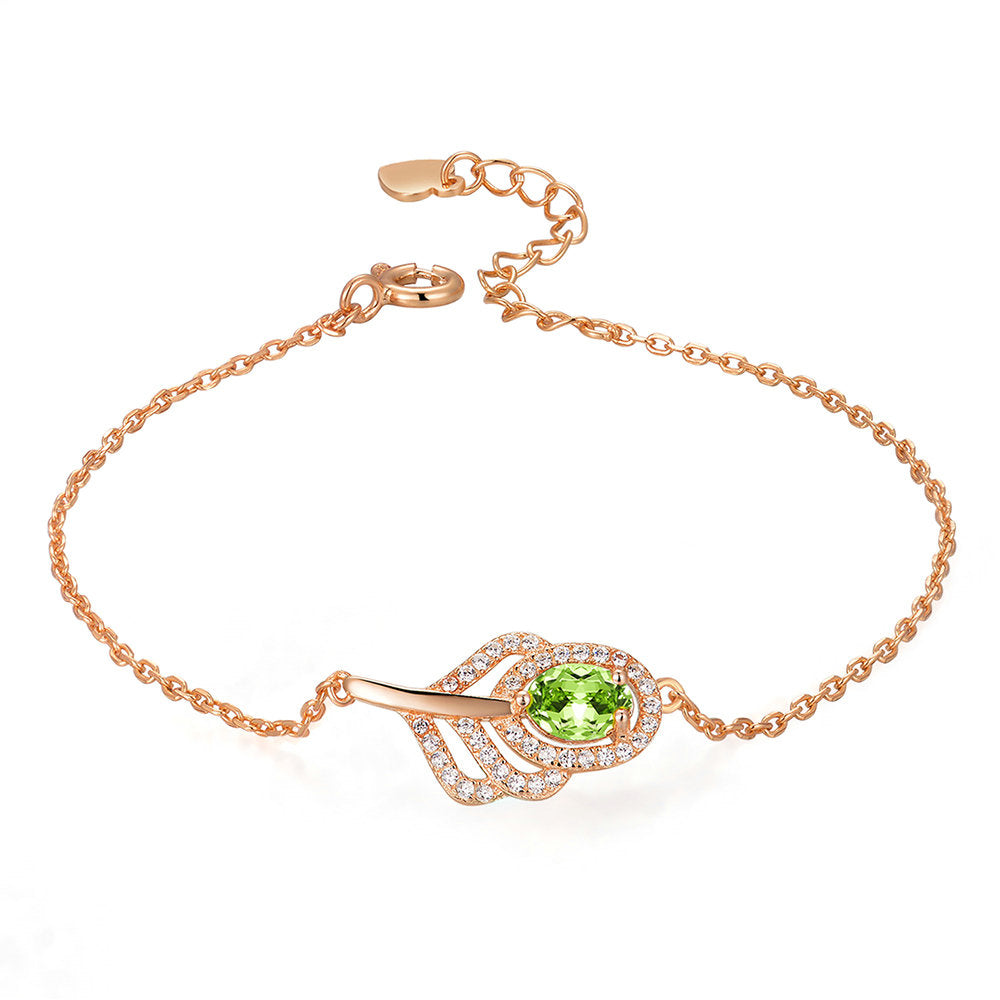 Peridot Leaf Bracelet