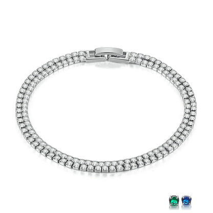 Double 3mm White Gold Bracelet