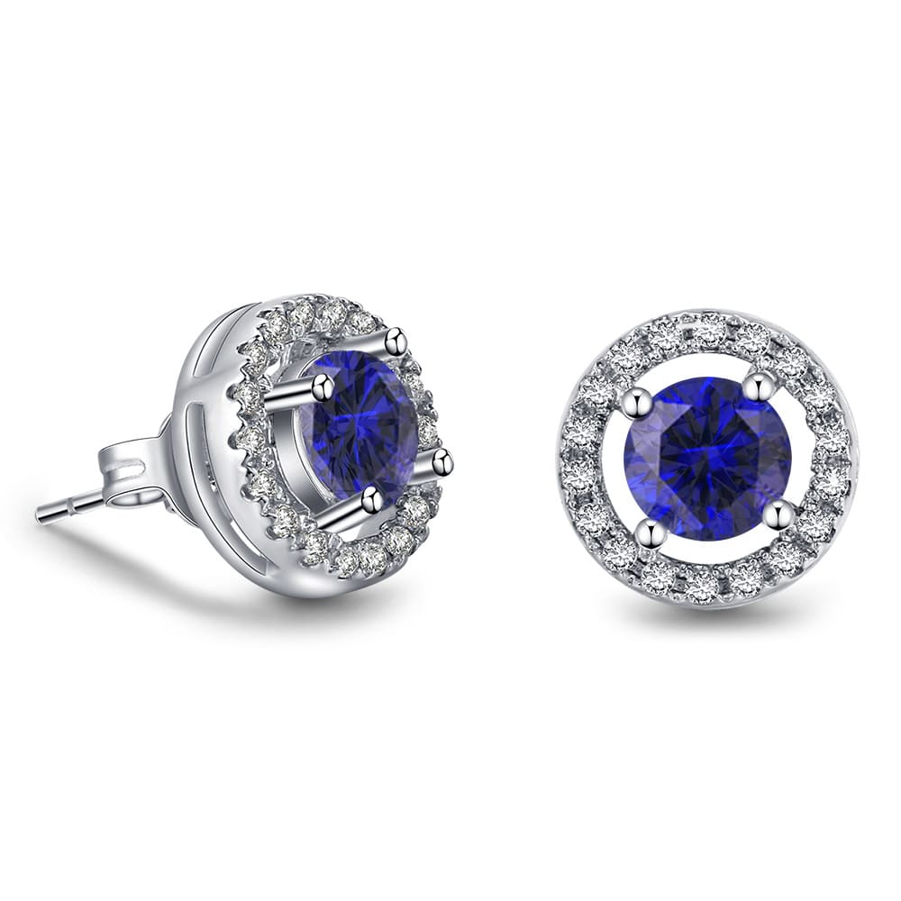 Blue Halo Earrings