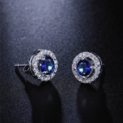 Blue Halo Earrings