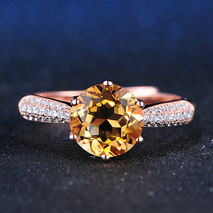 Luxury Pave Citrine Ring