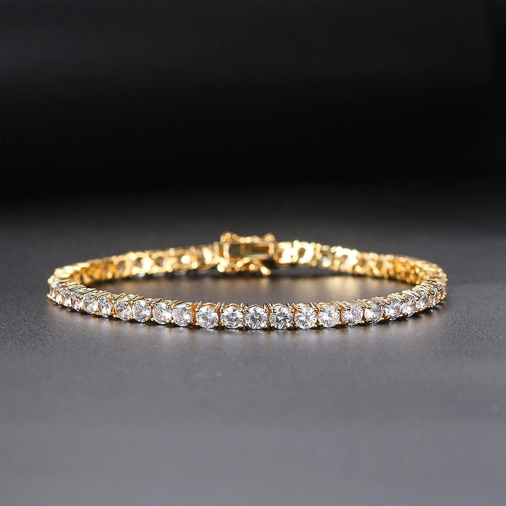 Gold Box Tennis Bracelet