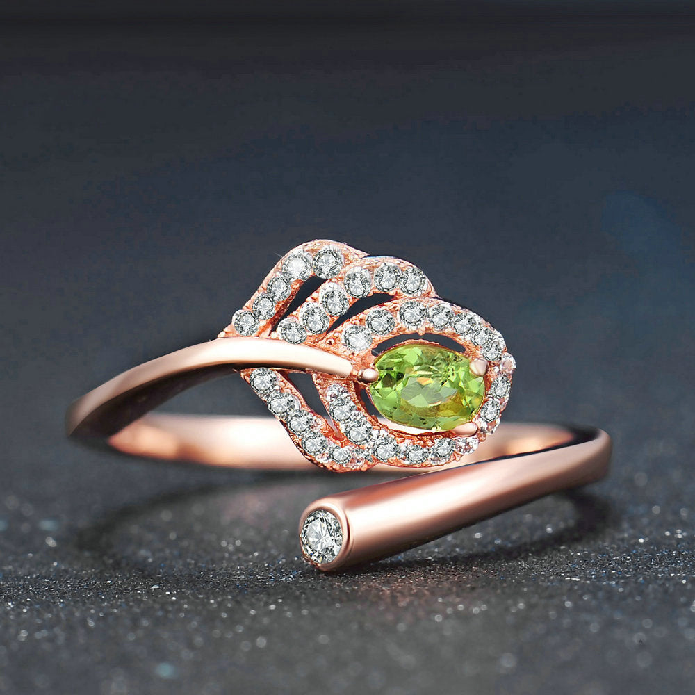 Peridot Leaf Ring