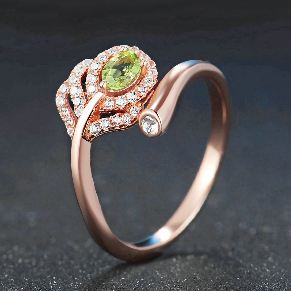 Peridot Leaf Ring