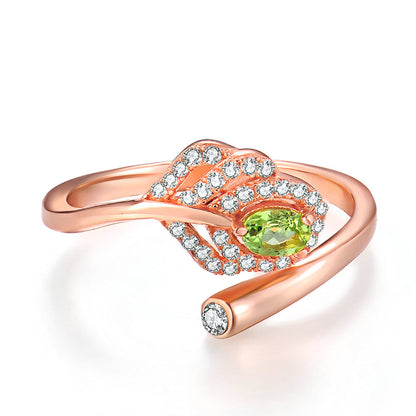 Peridot Leaf Ring