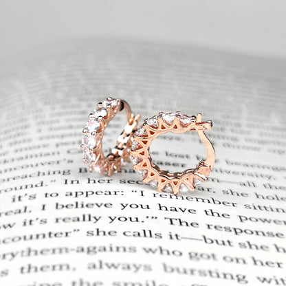 Radiant Rose Gold Ear Huggers